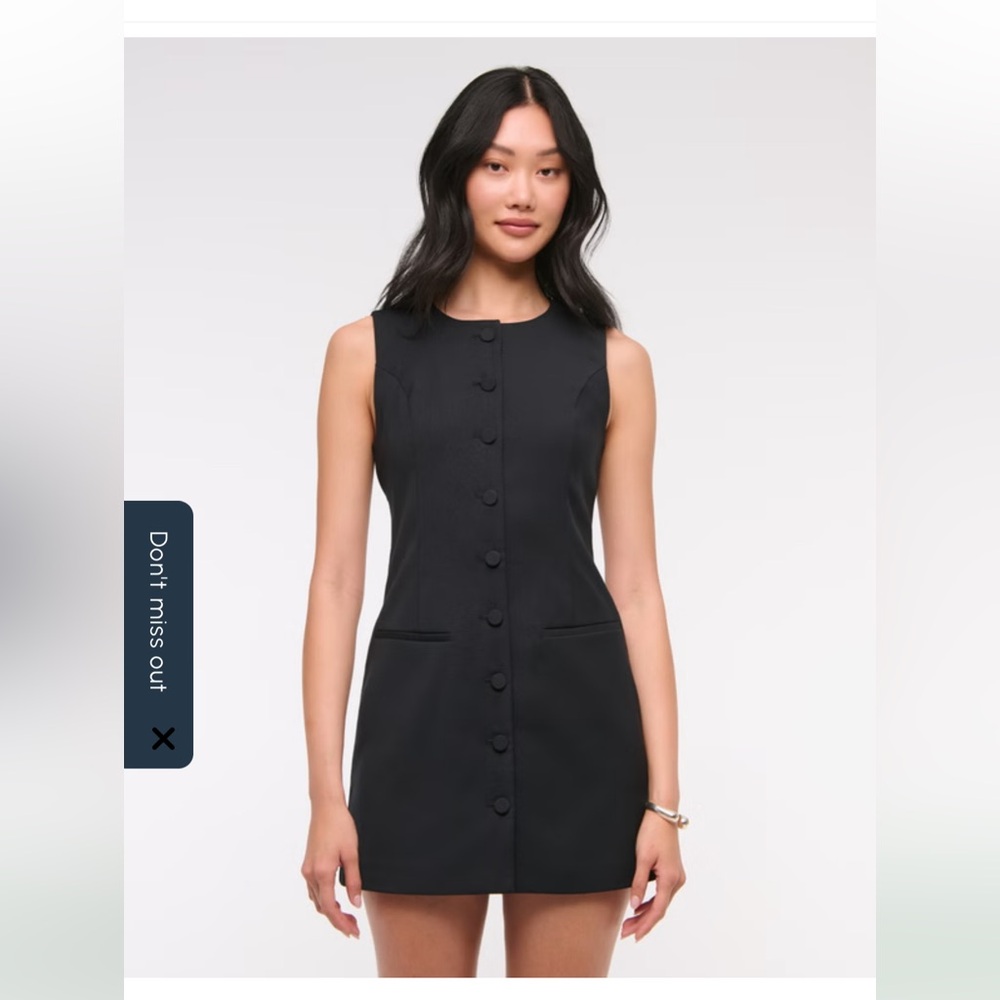Abercrombie Mara High-Neck Vest Mini Dress Black